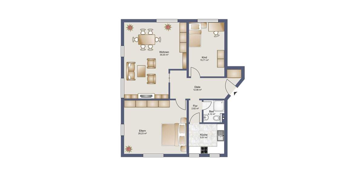 Etagenwohnung Nörten-Hardenberg Hardenberg - 3 Zimmer, 106 m&sup2;, 900&euro; | Angebot:26320435