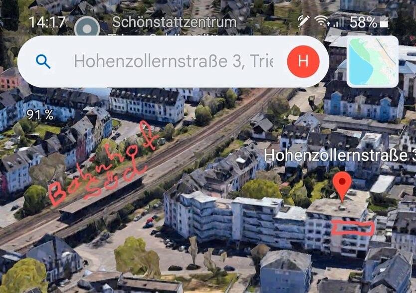 Helle 2 Zimmer Wohnung TR Süd