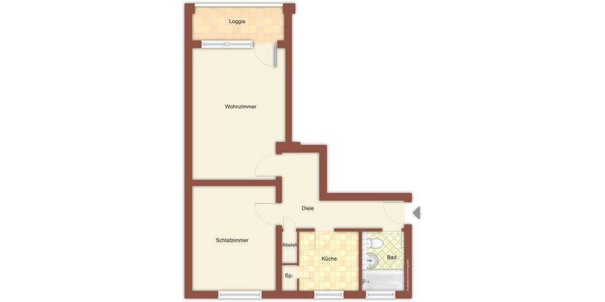 Frei für Zwei! gut geschnittene 2-Zimmer-Wohnung in Mönchengladbach Burgbongert 2 zimmer