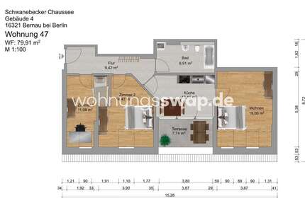 Wohnung Bernau - 3 Zimmer, 80 m&sup2;, 999&euro; | Angebot:23195840