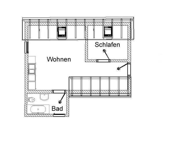 Etagenwohnung Hude - 1 Zimmer, 35 m&sup2;, 300&euro; | Angebot:26093105