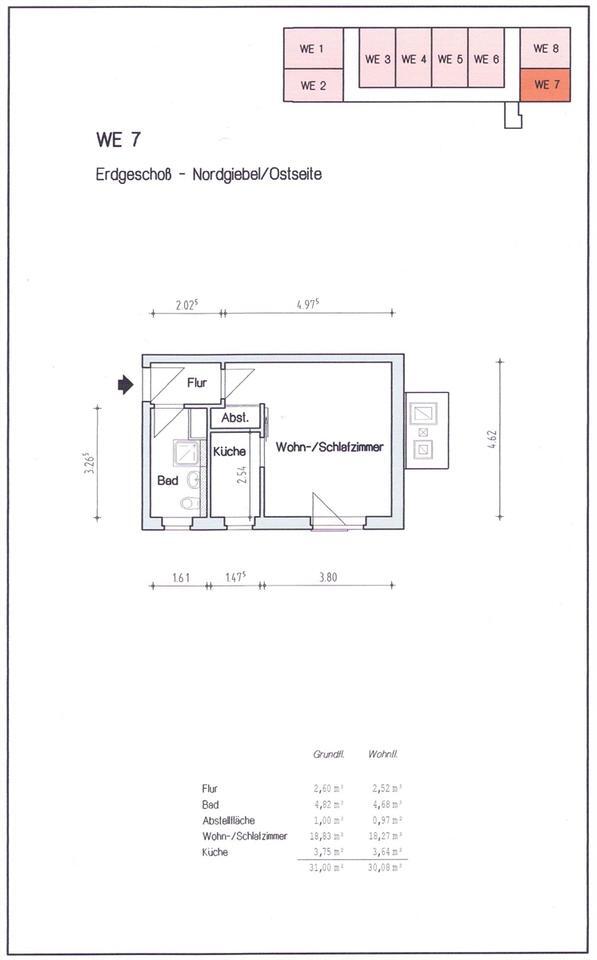 Barrierearme 1-Raum-Wohnung im Wohnhaus für ältere Bürger zimmer