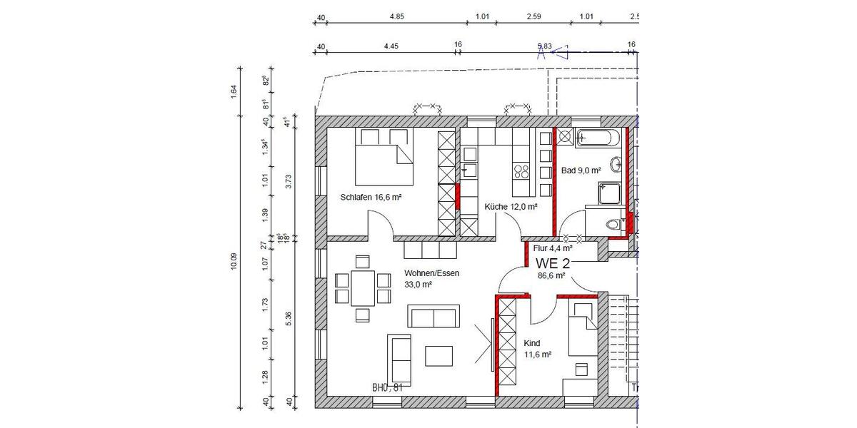 Etagenwohnung Ichenhausen - 3 Zimmer, 89 m&sup2;, 1.100&euro; | Angebot:26358660