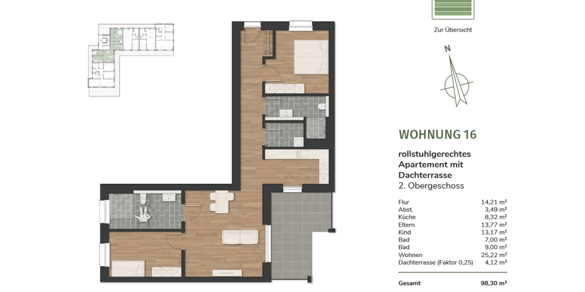 Etagenwohnung Zetel - 3 Zimmer, 98 m&sup2;, 985&euro; | Angebot:23732002