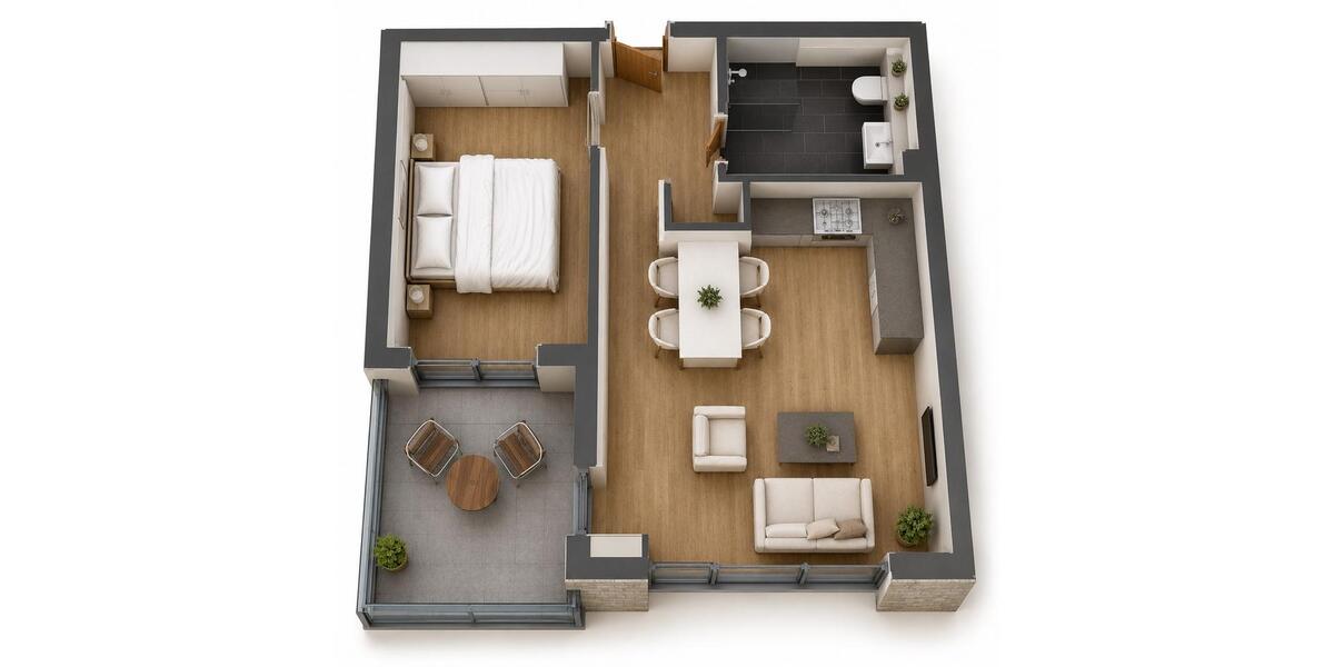 Etagenwohnung Bad Lippspringe - 2 Zimmer, 47 m&sup2;, 611&euro; | Angebot:26648527