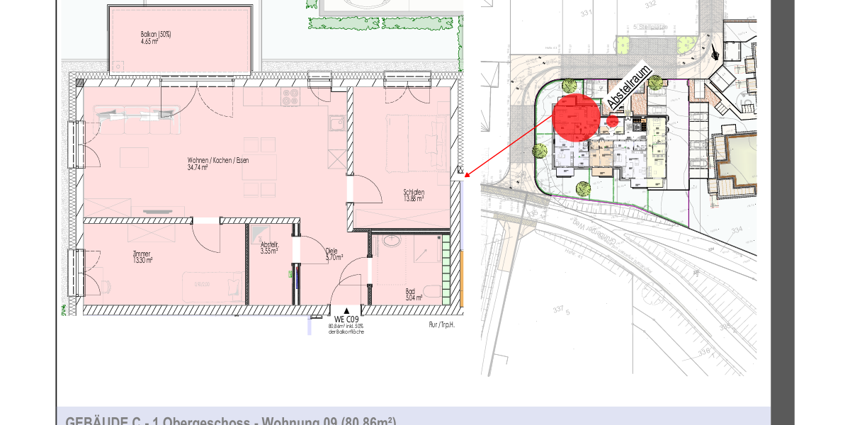 Etagenwohnung Buseck - 3 Zimmer, 81 m&sup2;, 1.090&euro; | Angebot:26719697