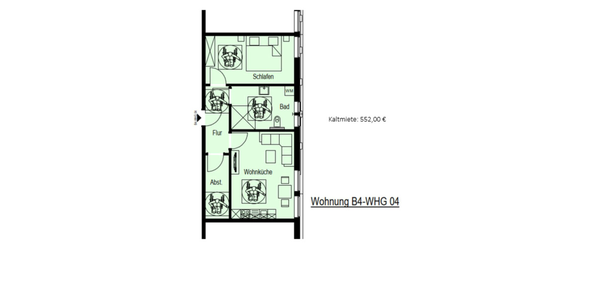 Etagenwohnung Aurich - 2 Zimmer, 53 m&sup2;, 675&euro; | Angebot:18821424