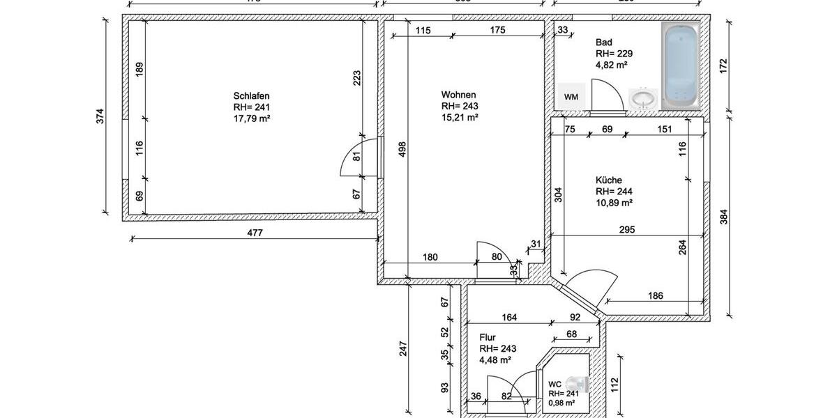 Etagenwohnung Doberschau-Gaußig Gaußig - 2 Zimmer, 54 m&sup2;, 340&euro; | Angebot:25808072