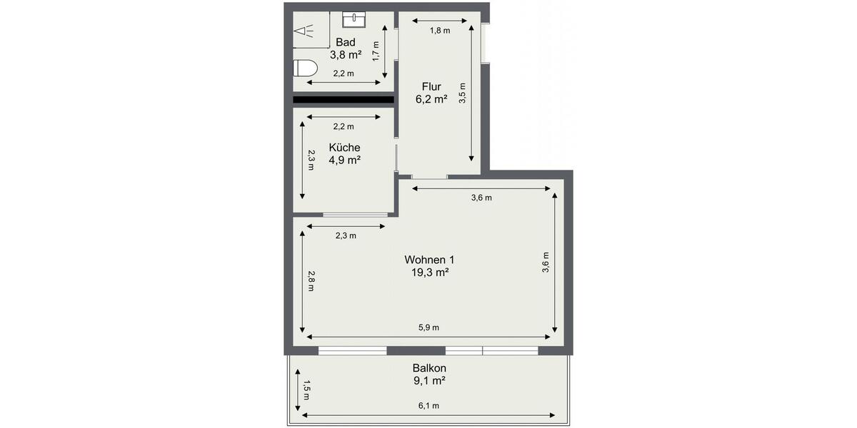 Etagenwohnung Schwedt (Oder) - 1 Zimmer, 39 m&sup2;, 271&euro; | Angebot:26378773