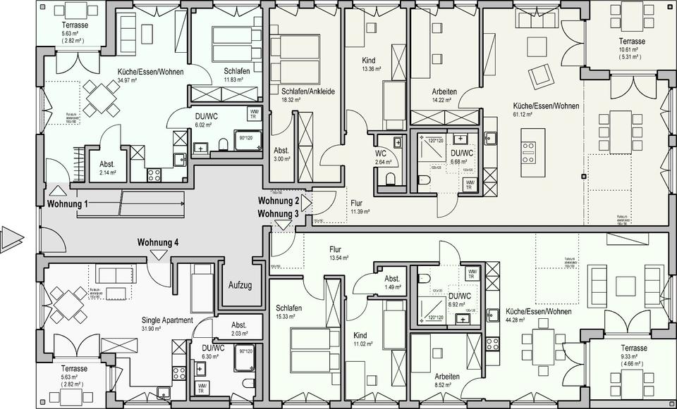 Erdgeschoßwohnung Satteldorf - 2 Zimmer, 58 m&sup2;, 835&euro; | Angebot:23809097
