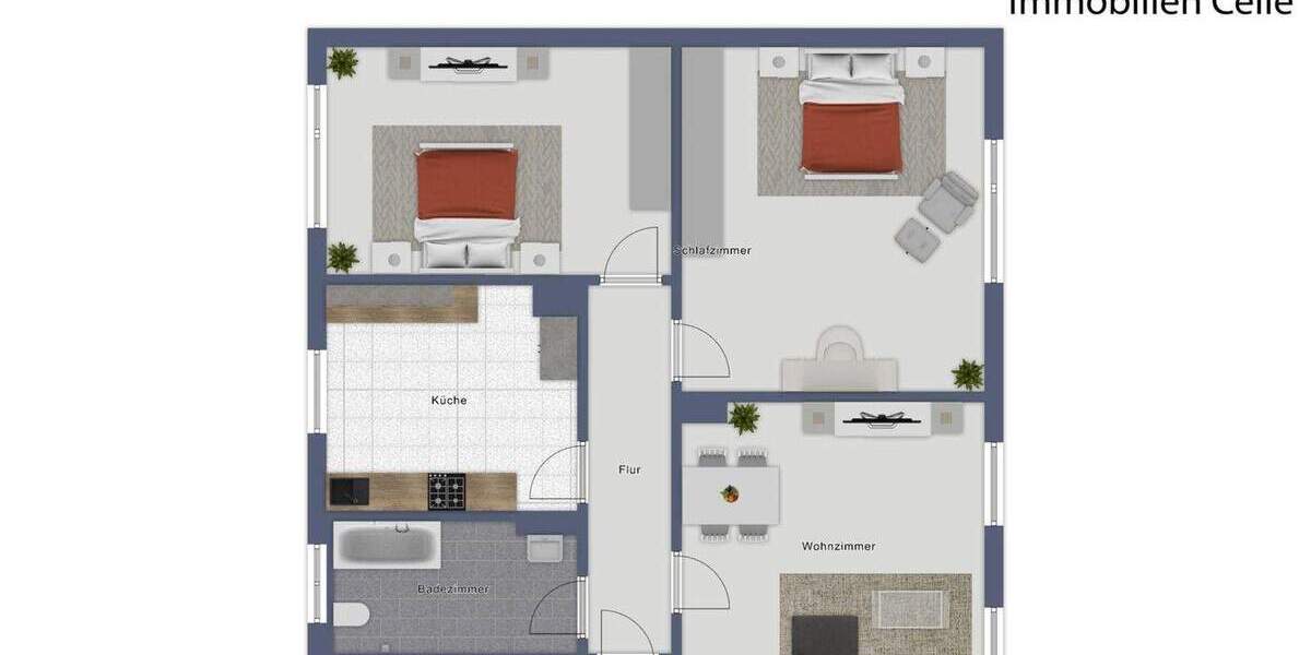 Etagenwohnung Celle Neuenhäusen - 3 Zimmer, 68 m&sup2;, 475&euro; | Angebot:24596565