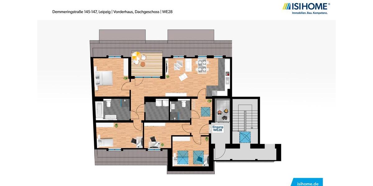 Große 5-Raumwohnung zum Erstbezug mit Dachterrasse und Garage - WE28 5 zimmer