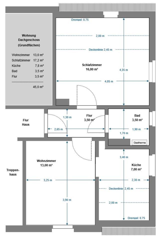 Charmante 2-Raum-DG-Wohnung in Bitterfeld – für eine Person zimmer