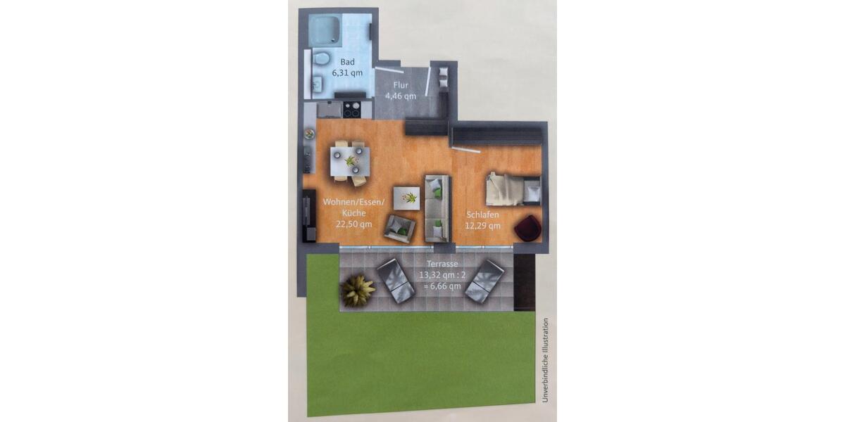 Erdgeschoßwohnung Nufringen - 2 Zimmer, 52 m&sup2;, 910&euro; | Angebot:26615254