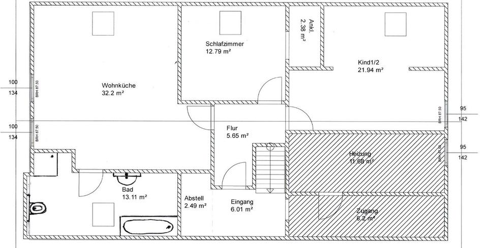 Dachgeschoßwohnung Nuthe-Urstromtal Urstromtal - 3 Zimmer, 85 m&sup2;, 950&euro; | Angebot:26677057