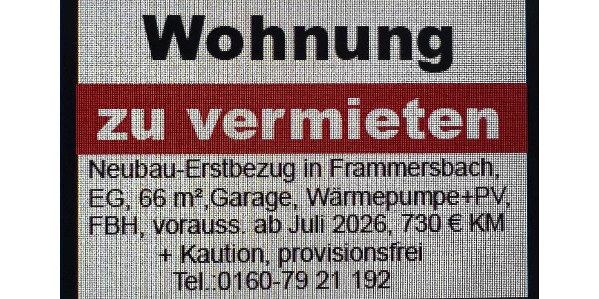 Erdgeschoßwohnung Flörsbachtal - 2 Zimmer, 66 m&sup2;, 730&euro; | Angebot:24810427