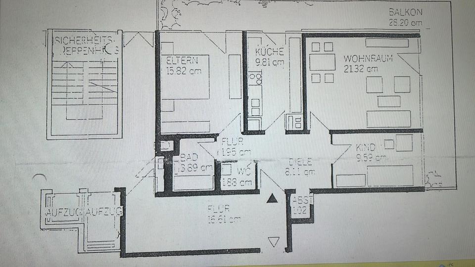 3 Zimmer Wohnung 74m² Wohnfläche + effektiv 28m² Balkon 3 zimmer