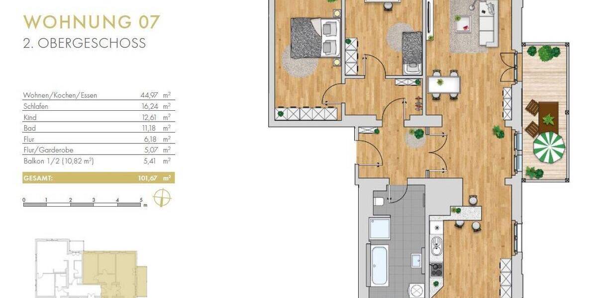 Etagenwohnung Rochlitz - 3 Zimmer, 101 m&sup2;, 915&euro; | Angebot:26156494