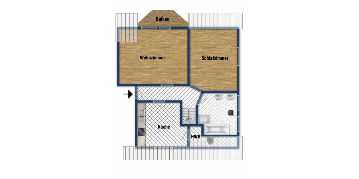 Etagenwohnung Hude (Oldenburg) Hude - 3 Zimmer, 76 m&sup2;, 600&euro; | Angebot:26556390