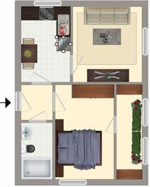 Erdgeschoßwohnung Magdeburg Beyendorf-Sohlen - 2 Zimmer, 65 m&sup2;, 397&euro; | Angebot:25987112