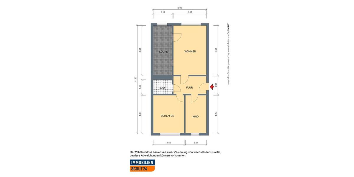Etagenwohnung Weimar Lützendorf - 3 Zimmer, 67 m&sup2;, 450&euro; | Angebot:26676880