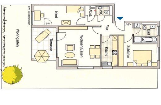Erdgeschoßwohnung Rottenburg am Neckar - 3 Zimmer, 80 m&sup2;, 1.080&euro; | Angebot:26534644