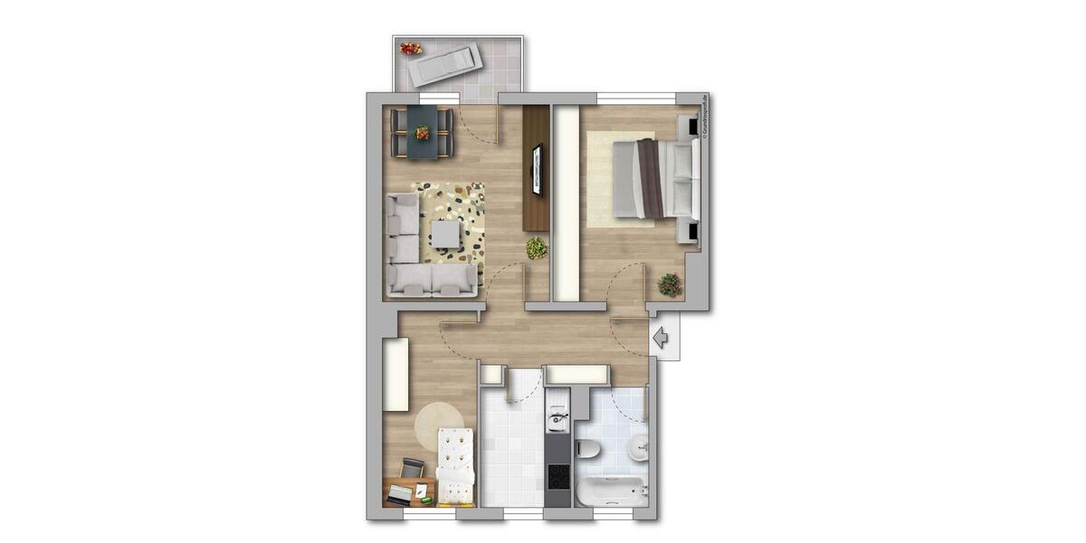 Erdgeschoßwohnung Merseburg - 3 Zimmer, 58 m&sup2;, 376&euro; | Angebot:26382353