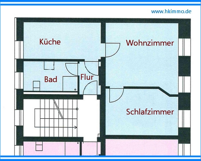 2 Raumwohnung mit Dusche im 2. OG in Köthen 2 zimmer