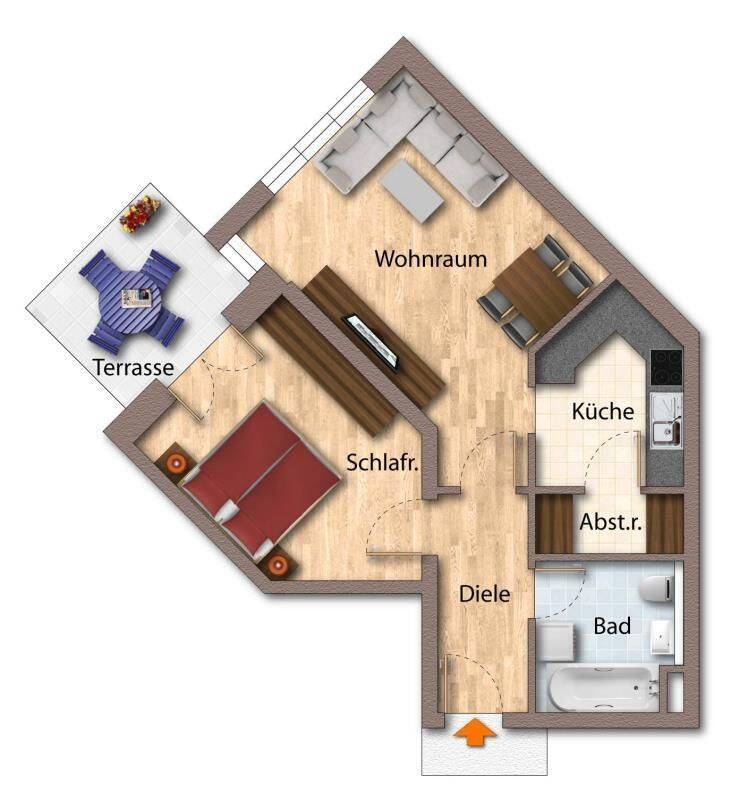 2-Raum-Wohnung mit Balkon in Zeulenroda-Nord