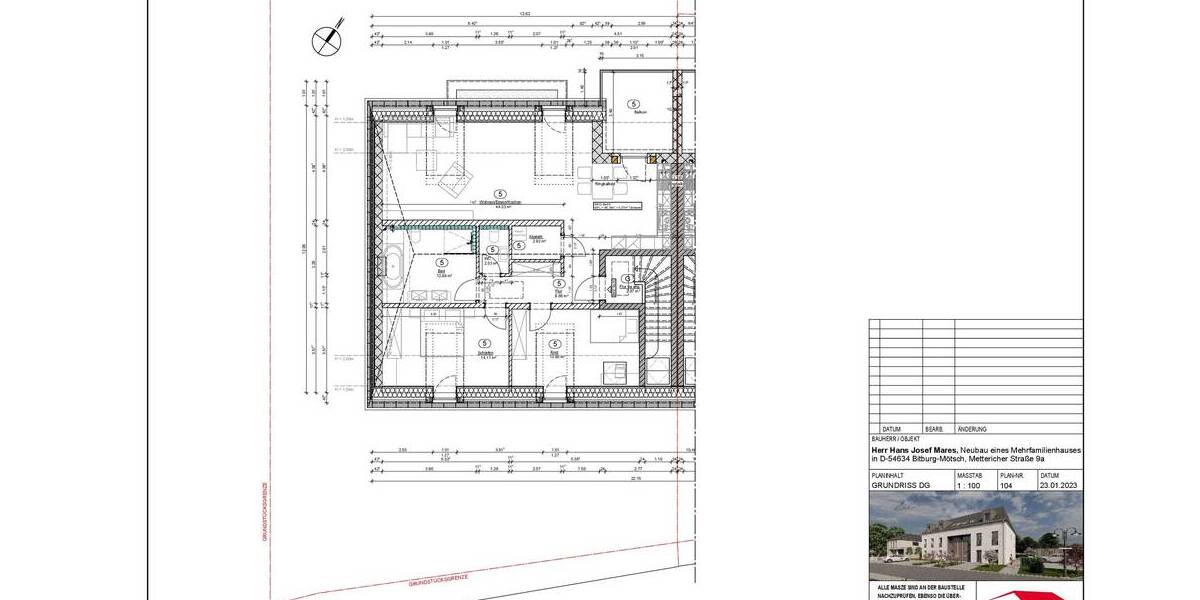 Etagenwohnung Bitburg Mötsch - 3 Zimmer, 104 m&sup2;, 1.245&euro; | Angebot:26155614