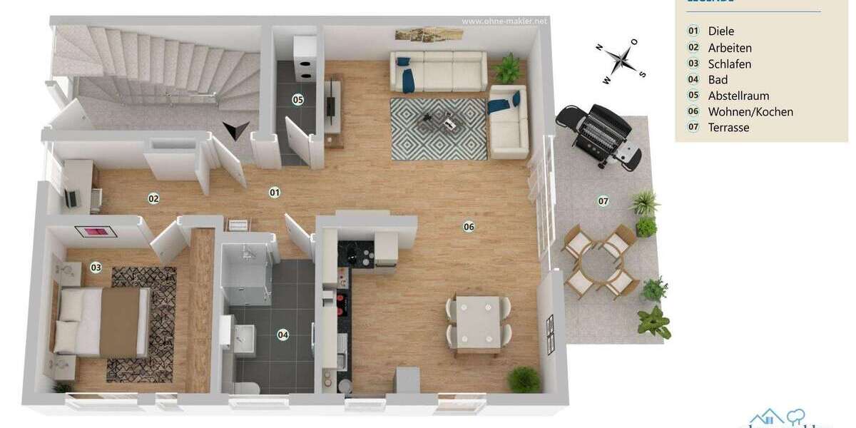 Etagenwohnung Paderborn Univiertel - 2.5 Zimmer, 73 m&sup2;, 1.025&euro; | Angebot:27031576