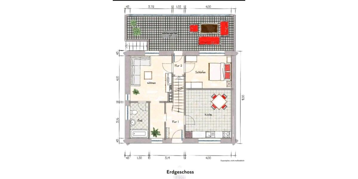 Doppelhaushälfte Rheine - 3 Zimmer, 102 m&sup2;, 850&euro; | Angebot:24996916