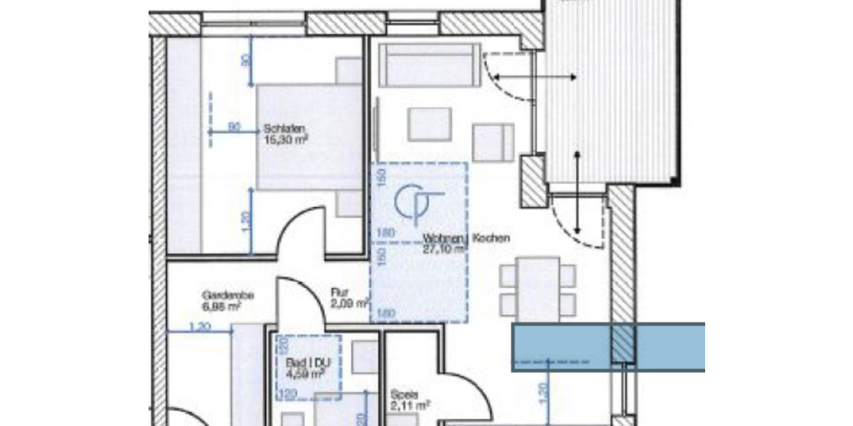 Etagenwohnung Isny im Allgäu - 2 Zimmer, 62 m&sup2;, 957&euro; | Angebot:25174521