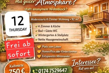 Wohnung Bergen - 4 Zimmer, 92 m&sup2;, 750&euro; | Angebot:24976865