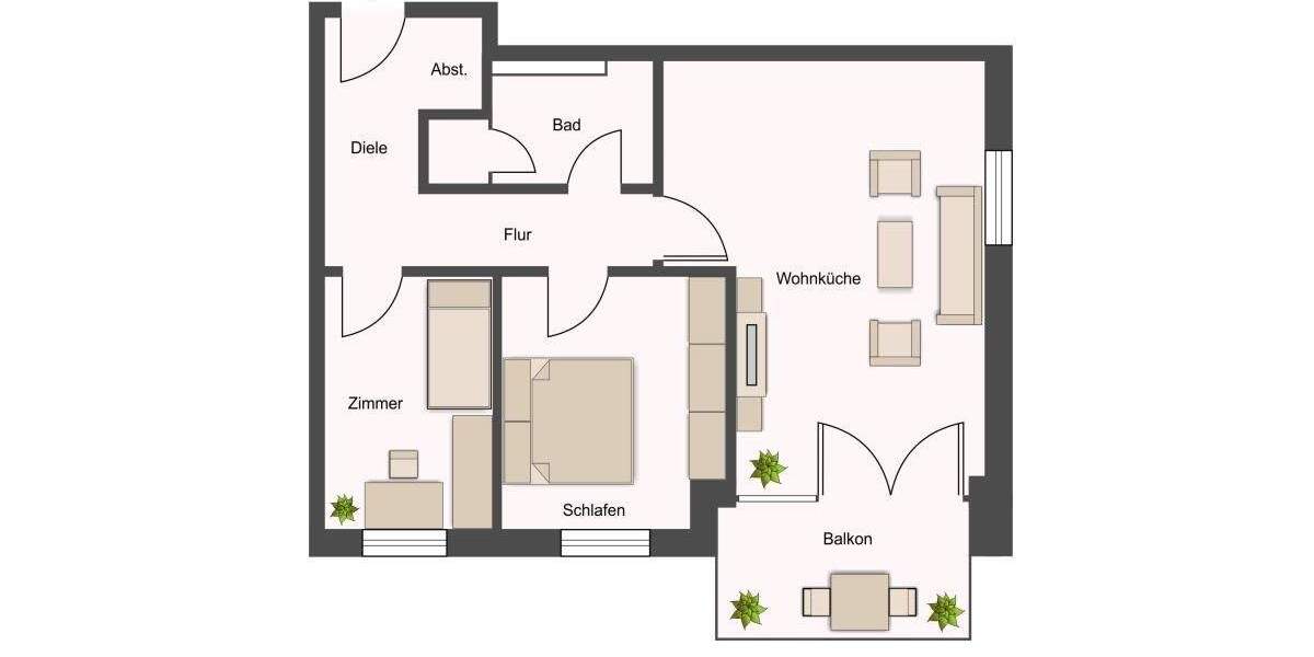 Etagenwohnung Hamburg Lohbrügge - 3 Zimmer, 62 m&sup2;, 1.221&euro; | Angebot:25673411
