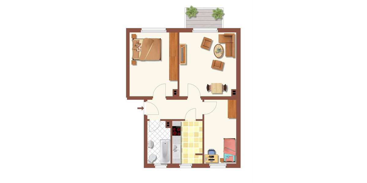 Etagenwohnung Römhild - 3 Zimmer, 60 m&sup2;, 360&euro; | Angebot:24977553