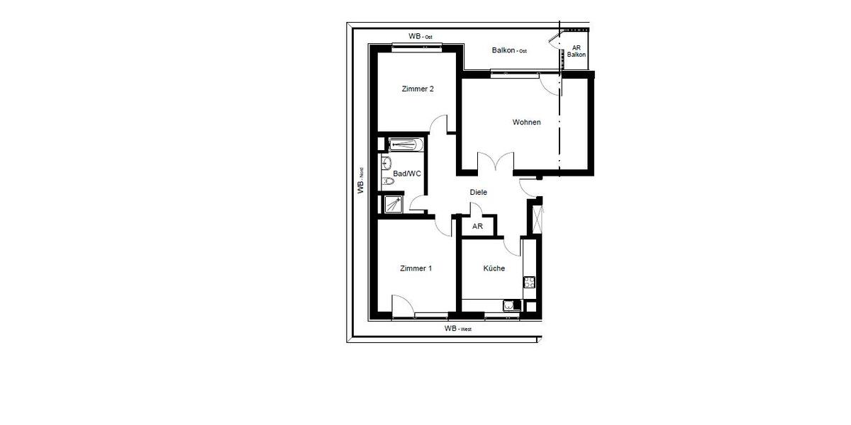 Etagenwohnung Köln Rodenkirchen - 3 Zimmer, 93 m&sup2;, 1.595&euro; | Angebot:26560256