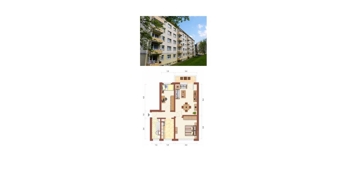 Etagenwohnung Suhl - 3 Zimmer, 60 m&sup2;, 677&euro; | Angebot:24836790