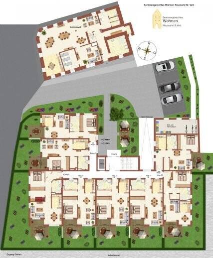 Terrassenwohnung Neumarkt-Sankt Veit Sankt Veit - 2 Zimmer, 62 m&sup2;, 670&euro; | Angebot:26289707