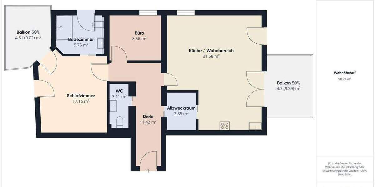Modernes Wohnen auf höchstem Niveau - barrierefreie 3-Zimmer-Wohnung mit zwei Balkonen 3 zimmer