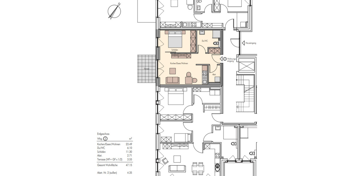 Erdgeschoßwohnung Wittmund - 2 Zimmer, 47 m&sup2;, 542&euro; | Angebot:24711999