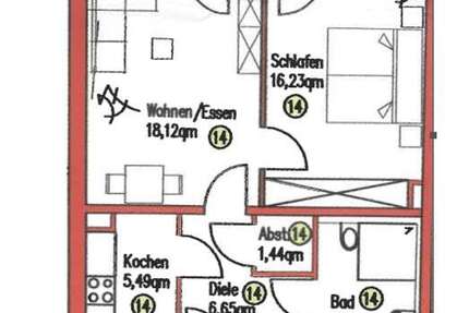 Wohnung zum Mieten in Baden-Baden 760 € 58.46 m² 2 zimmer