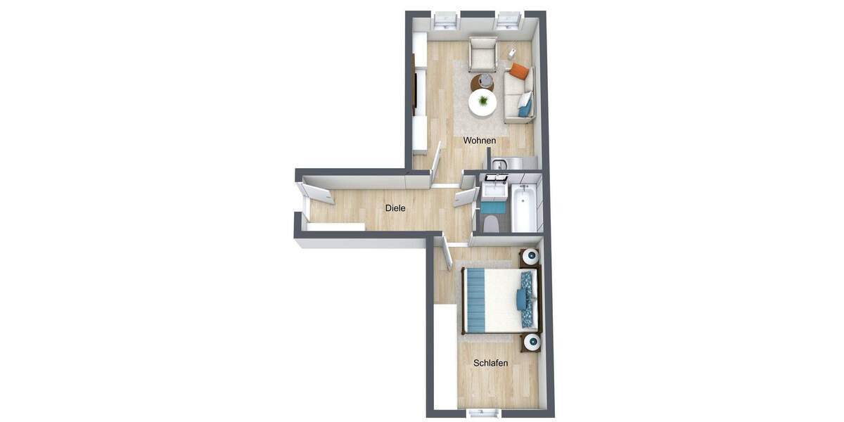 Etagenwohnung Friedrichroda - 2 Zimmer, 50 m&sup2;, 375&euro; | Angebot:25663623