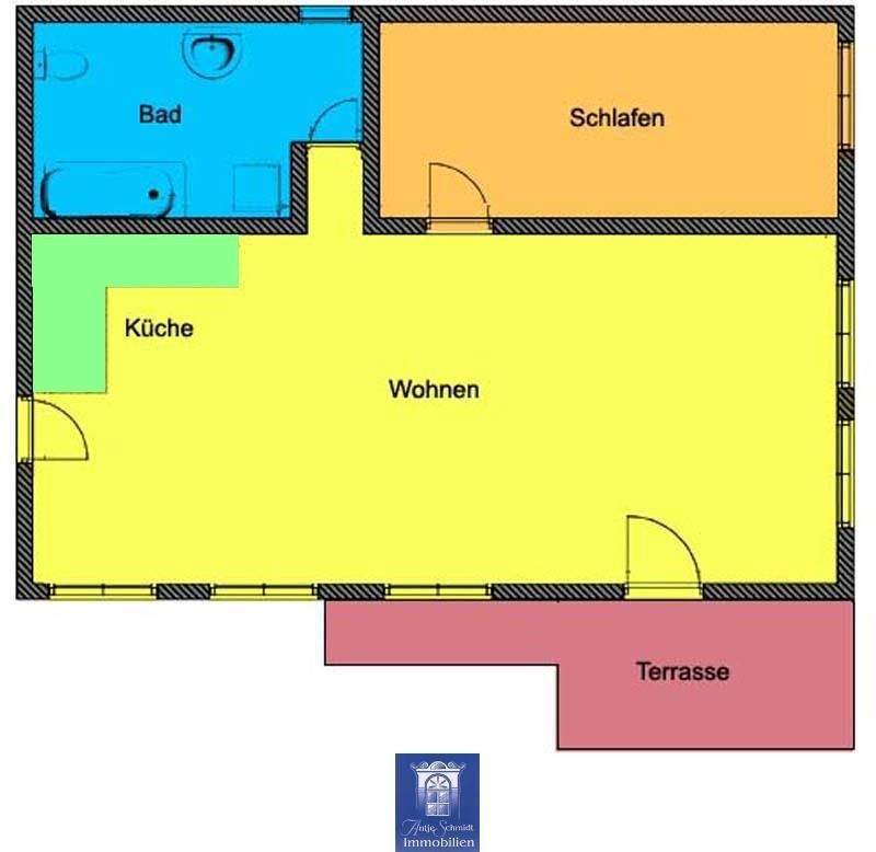 Helle Wohnung im Hinterhaus! Schöne Terrasse und Tageslichtbad mit Wanne! 2 zimmer