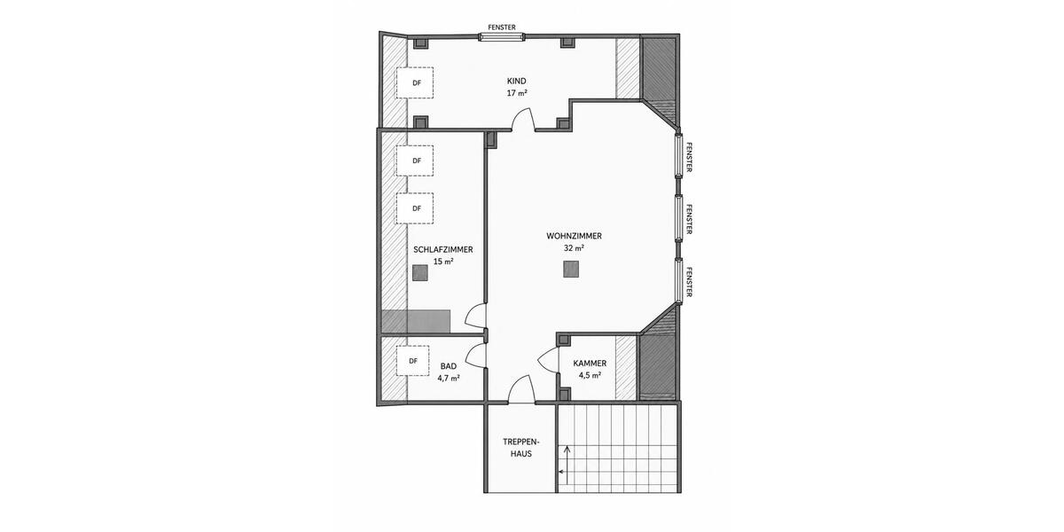 Dachgeschoßwohnung Rüdersdorf bei Berlin - 3 Zimmer, 70 m&sup2;, 1.100&euro; | Angebot:26618246