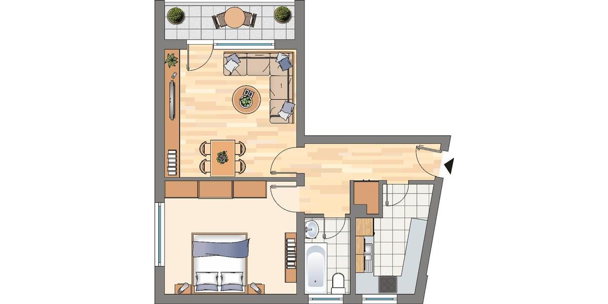 Etagenwohnung Dortmund Brackel - 2 Zimmer, 55 m&sup2;, 469&euro; | Angebot:26412933