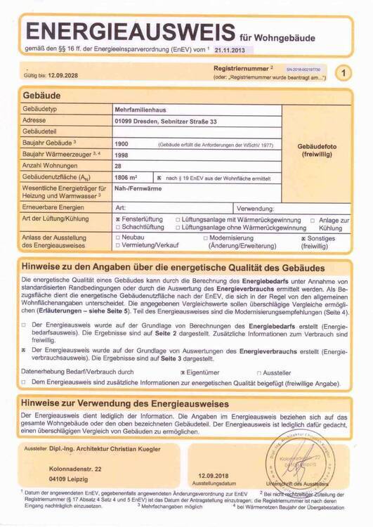 renovierte, helle 1 Zimmer Wohnung in guter Lage von Dresden Neustadt in gepflegtem Wohnhaus