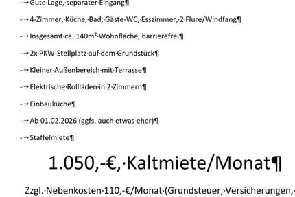 4 Zimmer Wohnung in Hambergen 4 zimmer