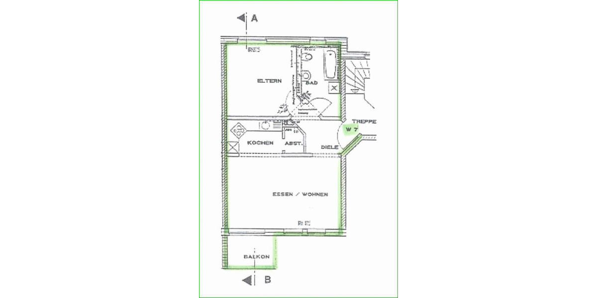 Etagenwohnung Oederan - 2 Zimmer, 57 m&sup2;, 400&euro; | Angebot:25130987
