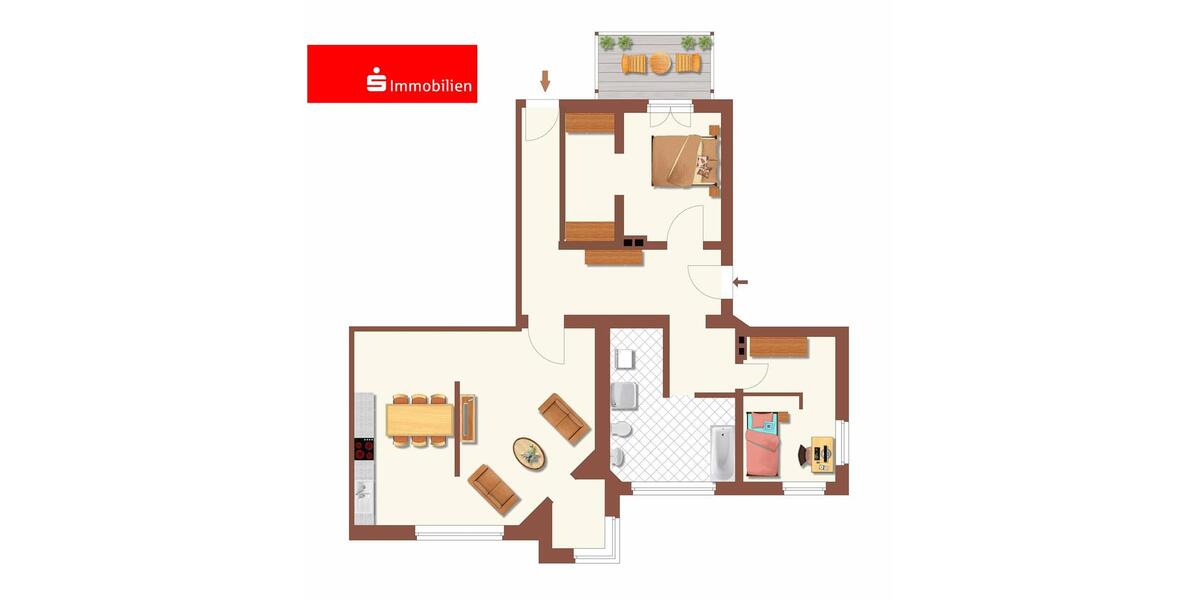 Erdgeschoßwohnung Meiningen - 3 Zimmer, 113 m&sup2;, 1.300&euro; | Angebot:23847694